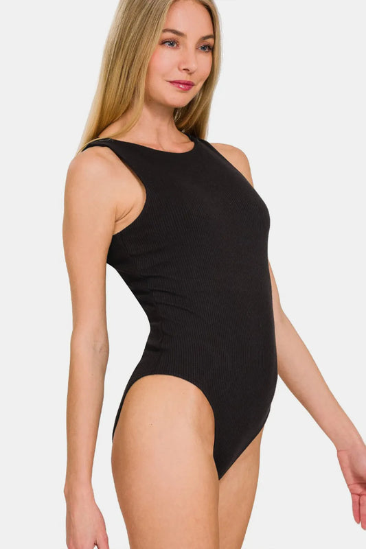 Image of Zenana Ribbed Double Layered Bodysuit | Queeble.shop