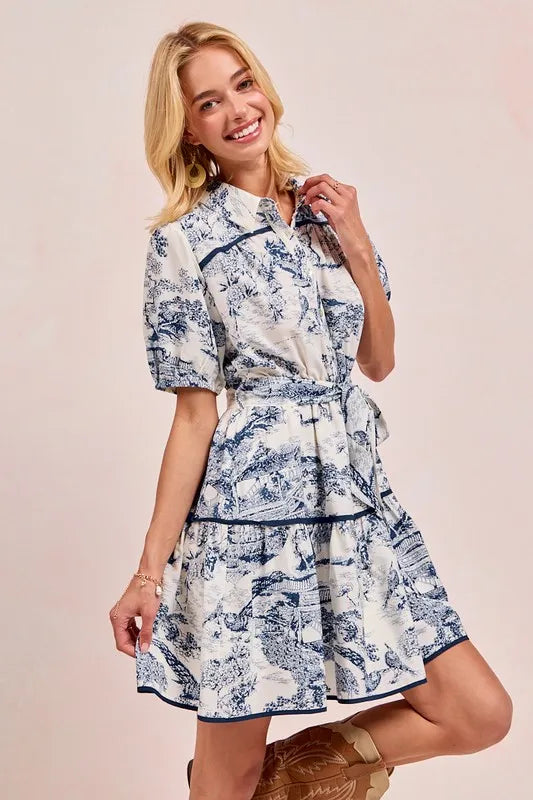 Image of BiBi Woven Printed Tiered Dress | Queeble.shop