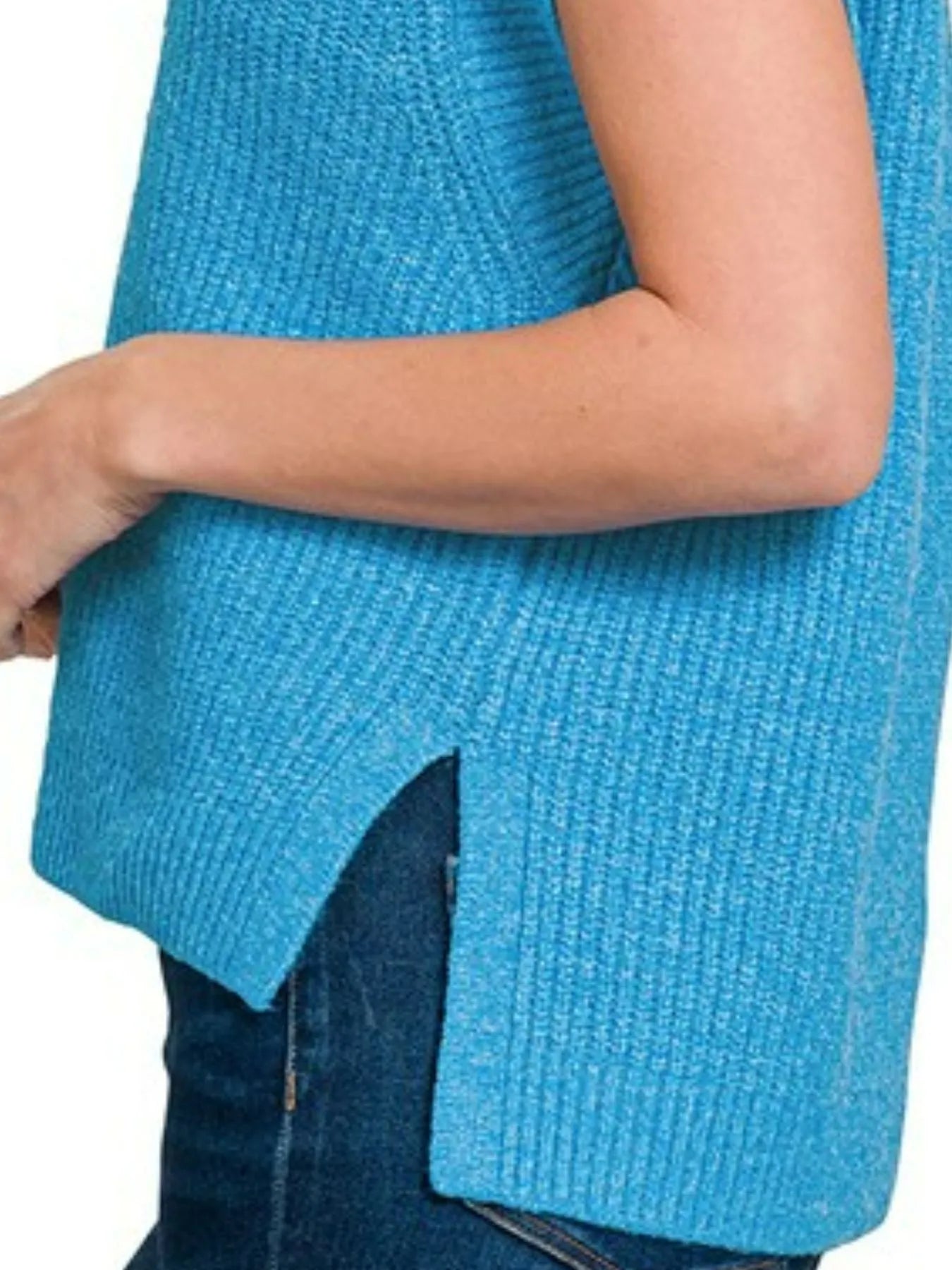 Image of Zenana Oversized Sweater Vest with Side Slit | Queeble.shop