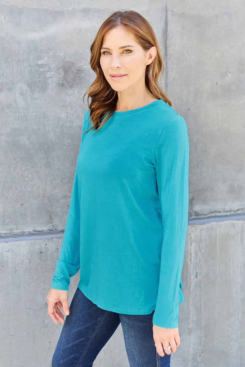Image of Basic Bae Full Size Round Neck Long Sleeve Top | Queeble.shop