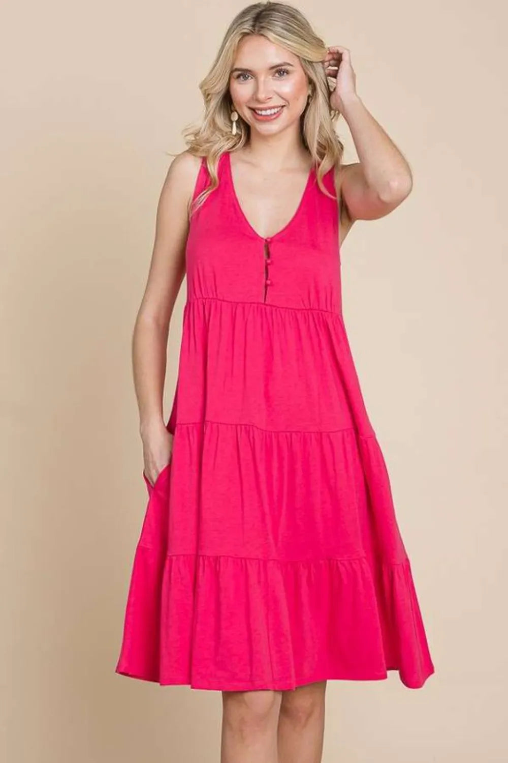Image of Culture Code Racerback Tiered Tank Dress | Queeble.shop