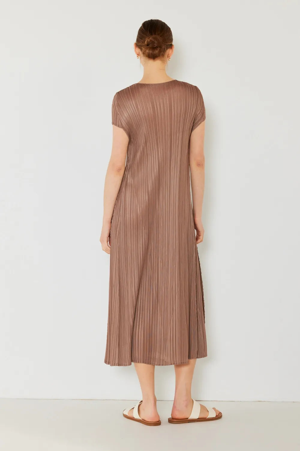 Image of Marina West Swim Pleated Cap Sleeve A-Line Dress | Queeble.shop