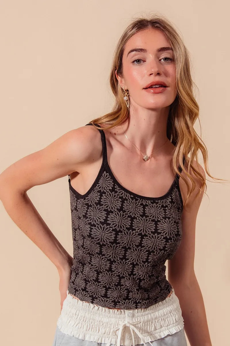Image of SO ME Two Tone Floral Seamless Tank Top | Queeble.shop