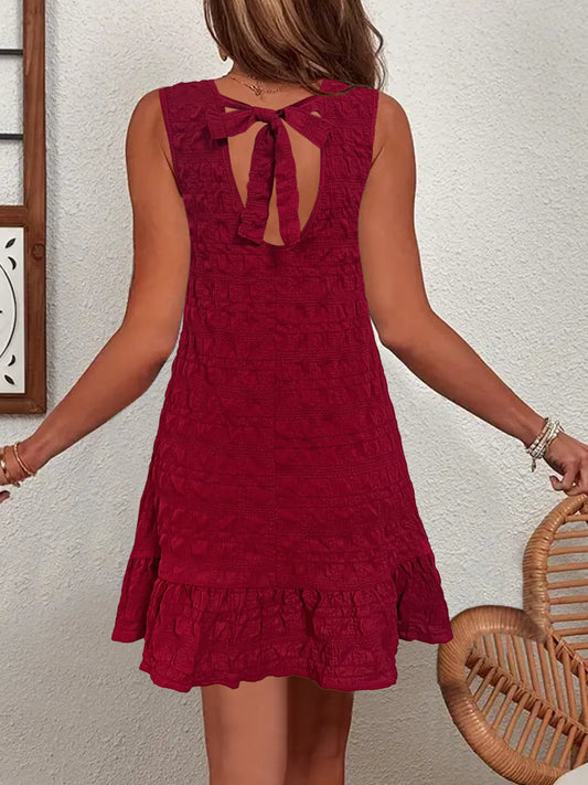 Image of Ruffled Hem Sleeveless Mini Dress | Queeble.shop