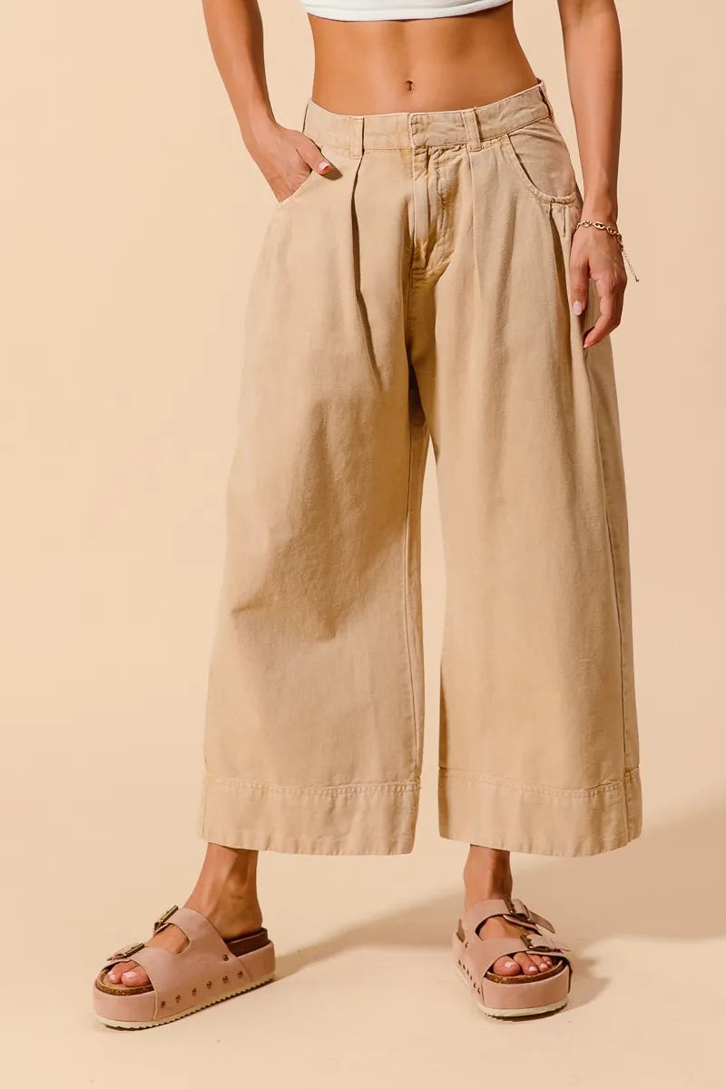 Image of SO ME Mid Rise Wide Leg Chino Pants With Pockets | Queeble.shop