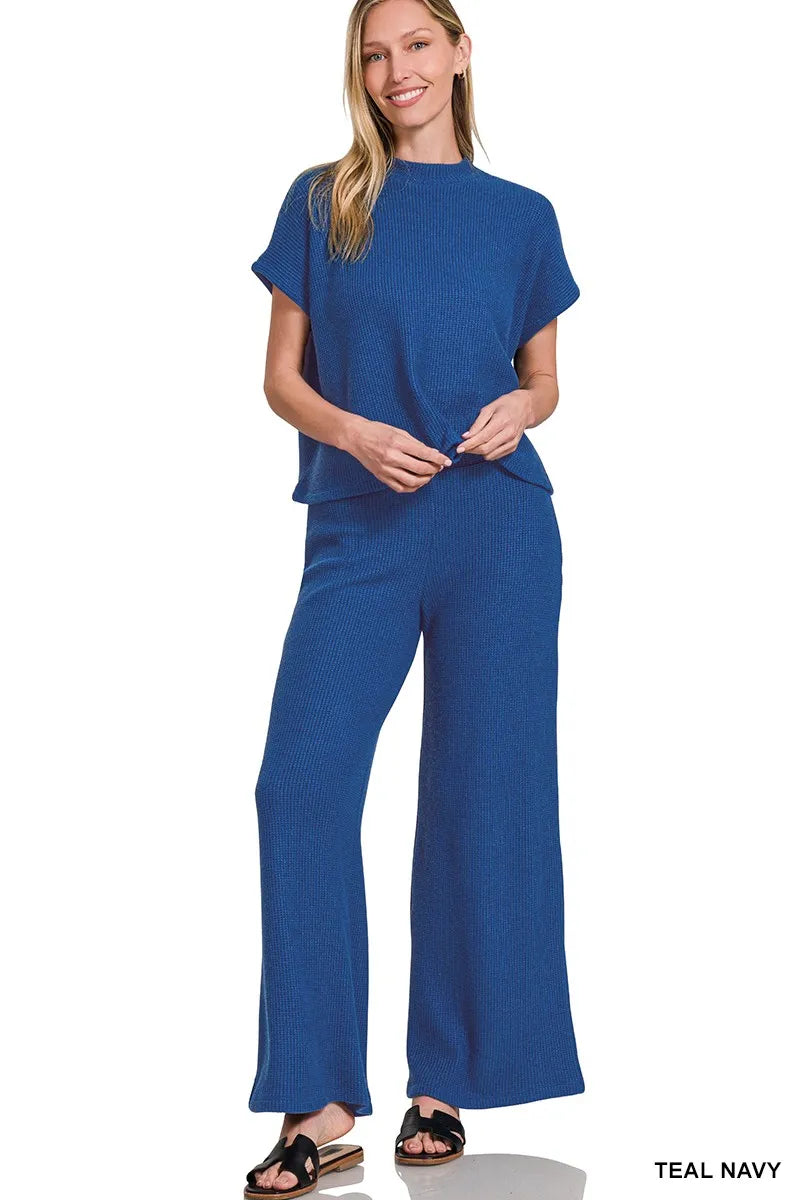 Image of Zenana Sweater Boxy Top & Long Pants Set | Queeble.shop