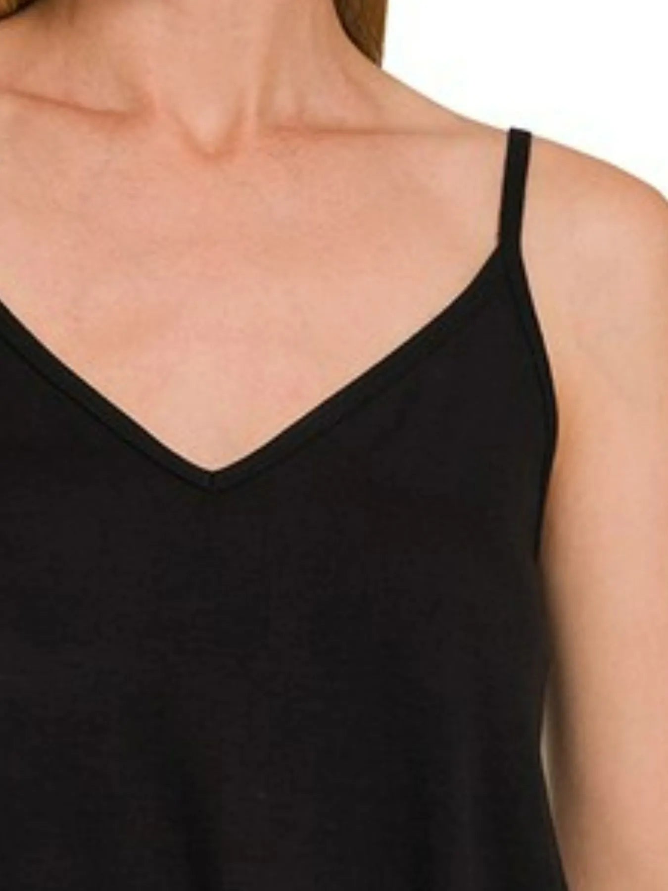 Image of Zenana Two-Way V and Scoop Neck Reversible Spaghetti Cami | Queeble.shop