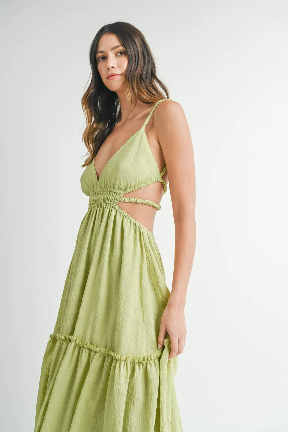 Image of MABLE Cutout Waist Backless Maxi Dress | Queeble.shop