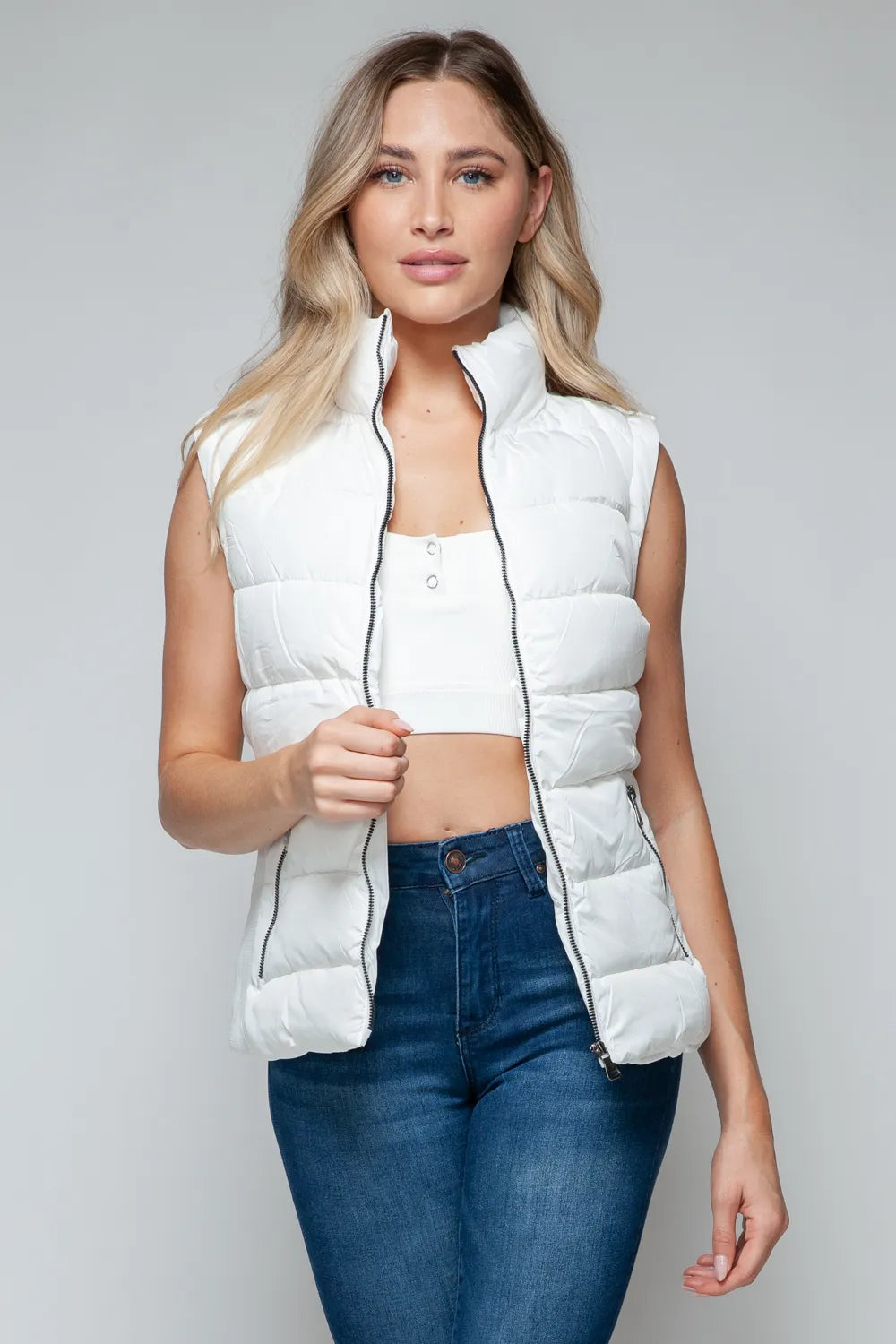 Image of Snobbish Zip Up Turtleneck Vest with Pockets | Queeble.shop
