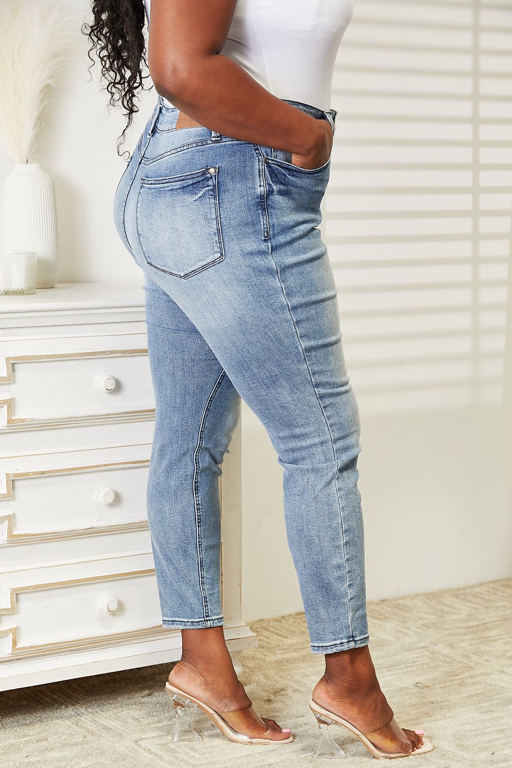 Image of Judy Blue Full Size High Waist Tummy Control Vintage Skinny Jeans | Queeble.shop