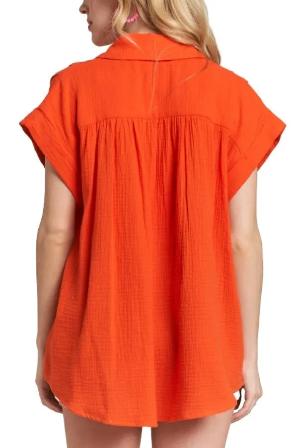 Image of ADORA Button Down Solid Shirt W Pockets | Queeble.shop