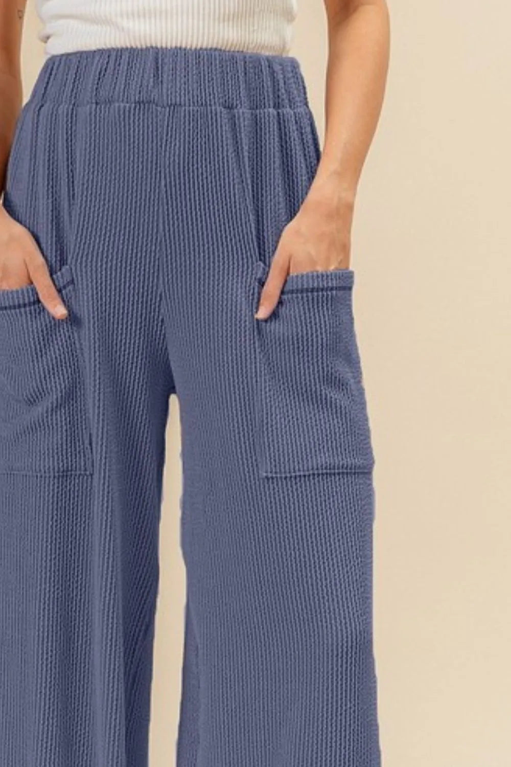 Image of BiBi 2tone Cord Rib Waist Band Side Pocket Pants | Queeble.shop