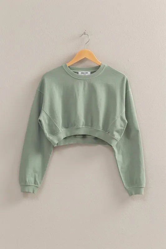 Image of HYFVE Crew Neck Long Sleeve Crop Sweatshirt | Queeble.shop