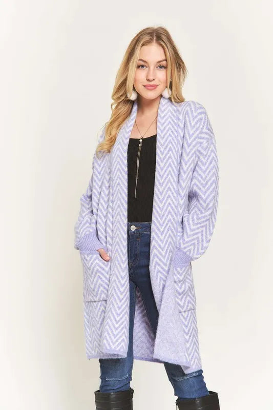 Image of ADORA Chevron Sweater Cardigan | Queeble.shop