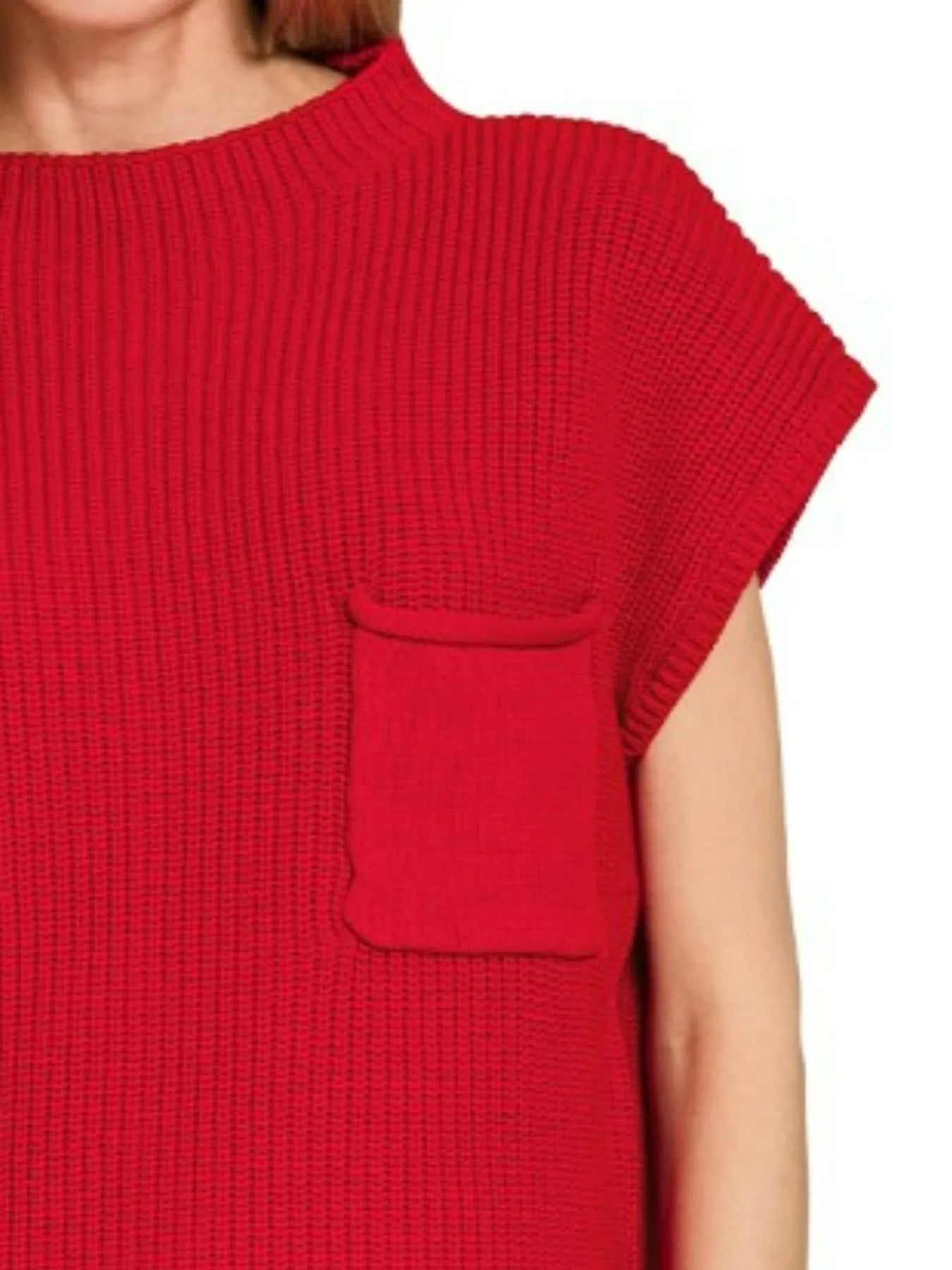 Image of Zenana Mock Neck Short Sleeve Sweater | Queeble.shop
