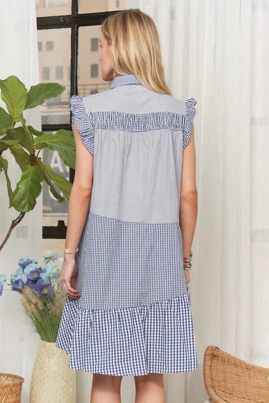 Image of ADORA Button Down Textured Babydoll Dress | Queeble.shop