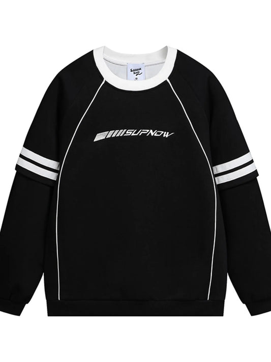 Image of Men's Round Neck Raglan Sleeve Sweatshirt | Queeble.shop