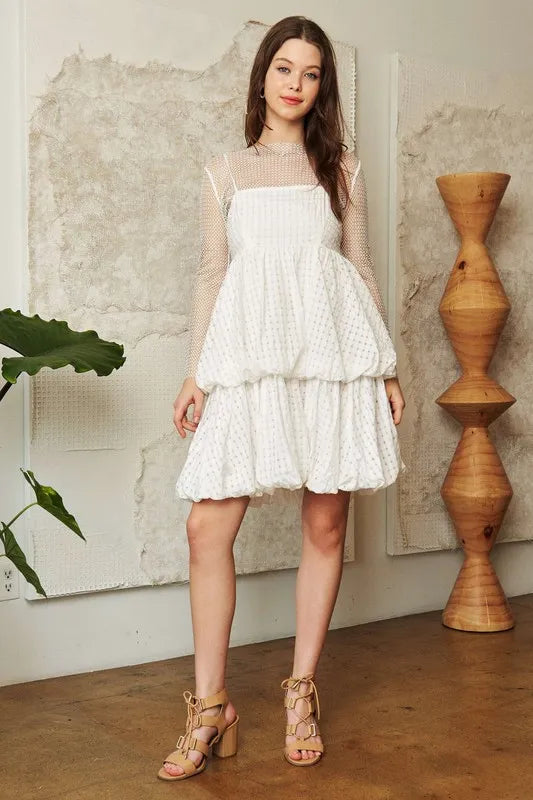 Image of Davi & Dani Checker Print Side Pockets Textured Mini Dress | Queeble.shop