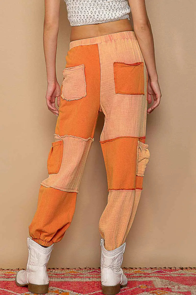 Image of POL Drawstring Pocketed Contrast Jogger Pants | Queeble.shop