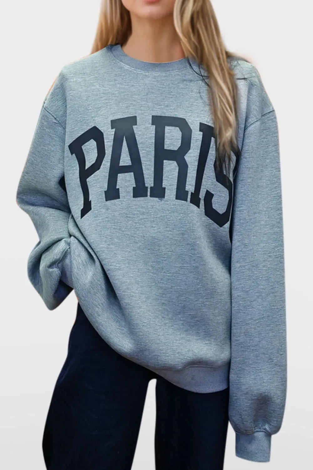 Image of Basic Bae PARIS Round Neck Long Sleeve Air Scuba Sweatshirt | Queeble.shop