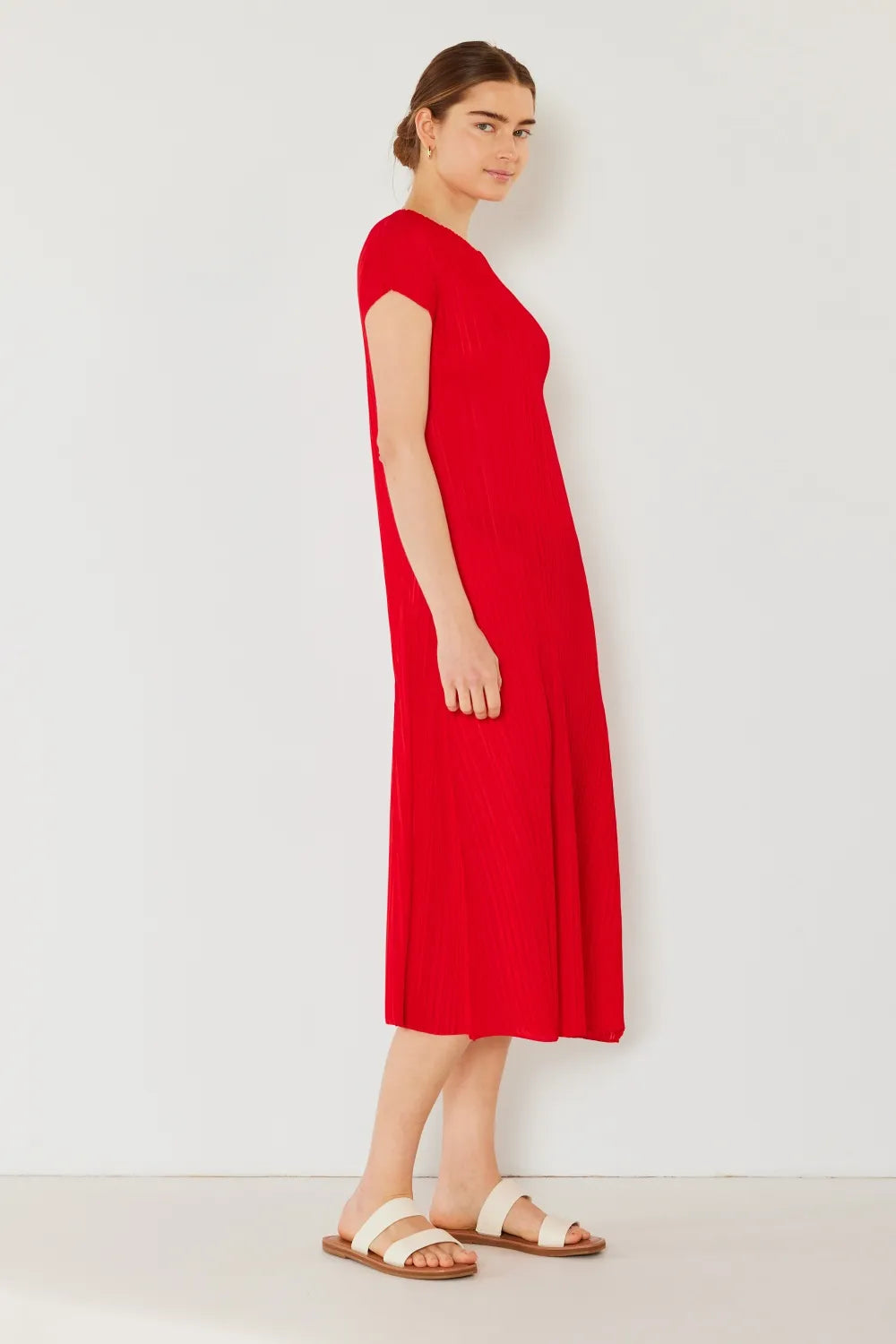 Image of Marina West Swim Pleated Cap Sleeve A-Line Dress | Queeble.shop