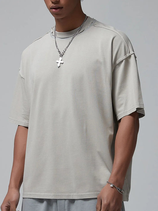 Image of Men's Round Neck Short Sleeve T-Shirt | Queeble.shop