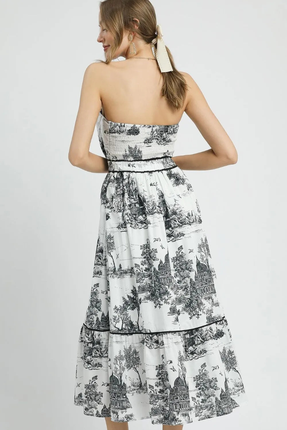 Image of Umgee Printed Tiered Tube Midi Dress | Queeble.shop