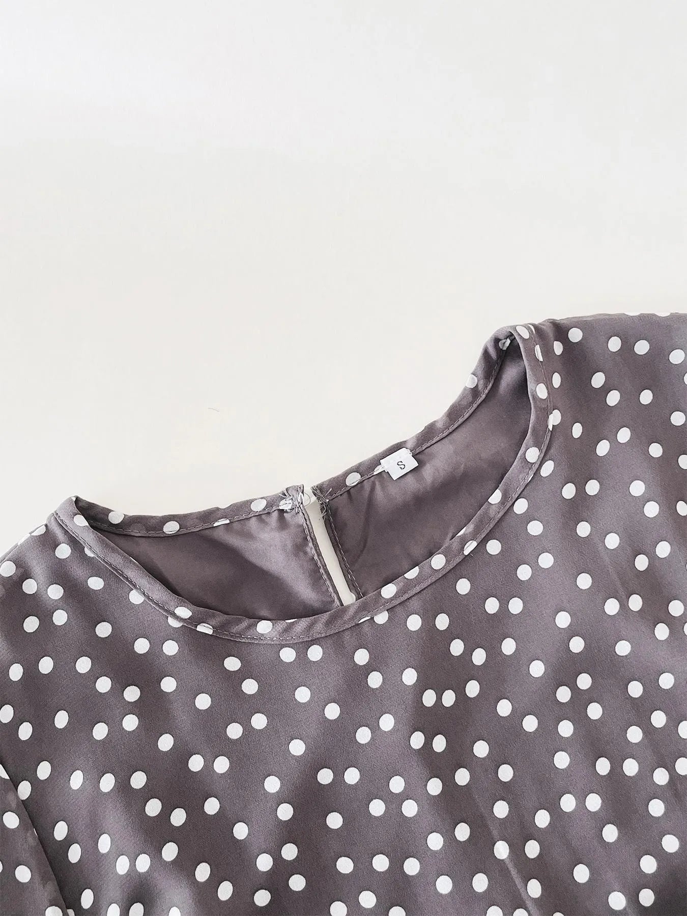 Image of Printed Round Neck Long Sleeve Midi Dress | Queeble.shop