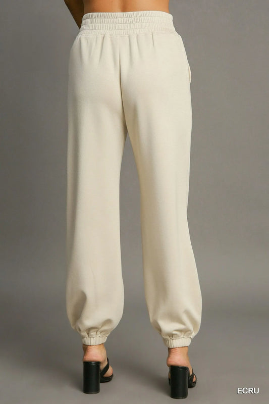 Image of Umgee Drawstring Jogger Pants with Front Seam Detail | Queeble.shop