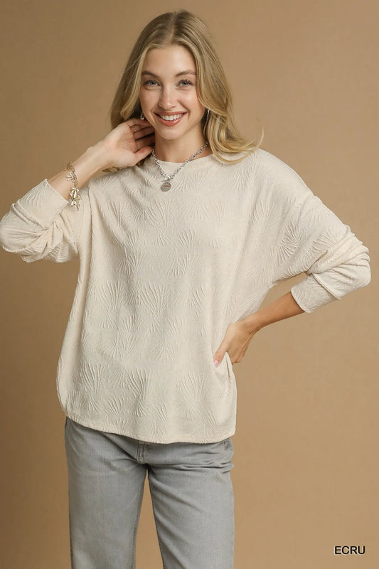 Image of Umgee Textured Knit Long Sleeve Top | Queeble.shop