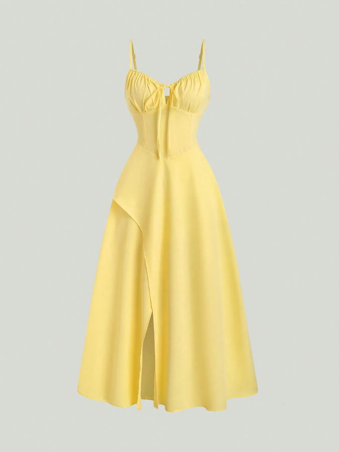 Image of Smocked Back Slit Cami Dress | Queeble.shop