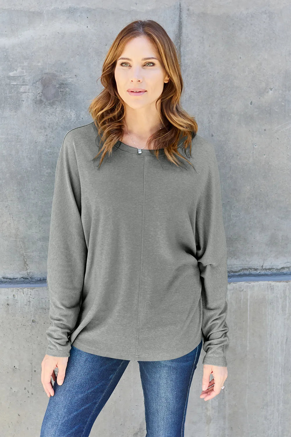 Image of Double Take Full Size Round Neck Long Sleeve T-Shirt | Queeble.shop