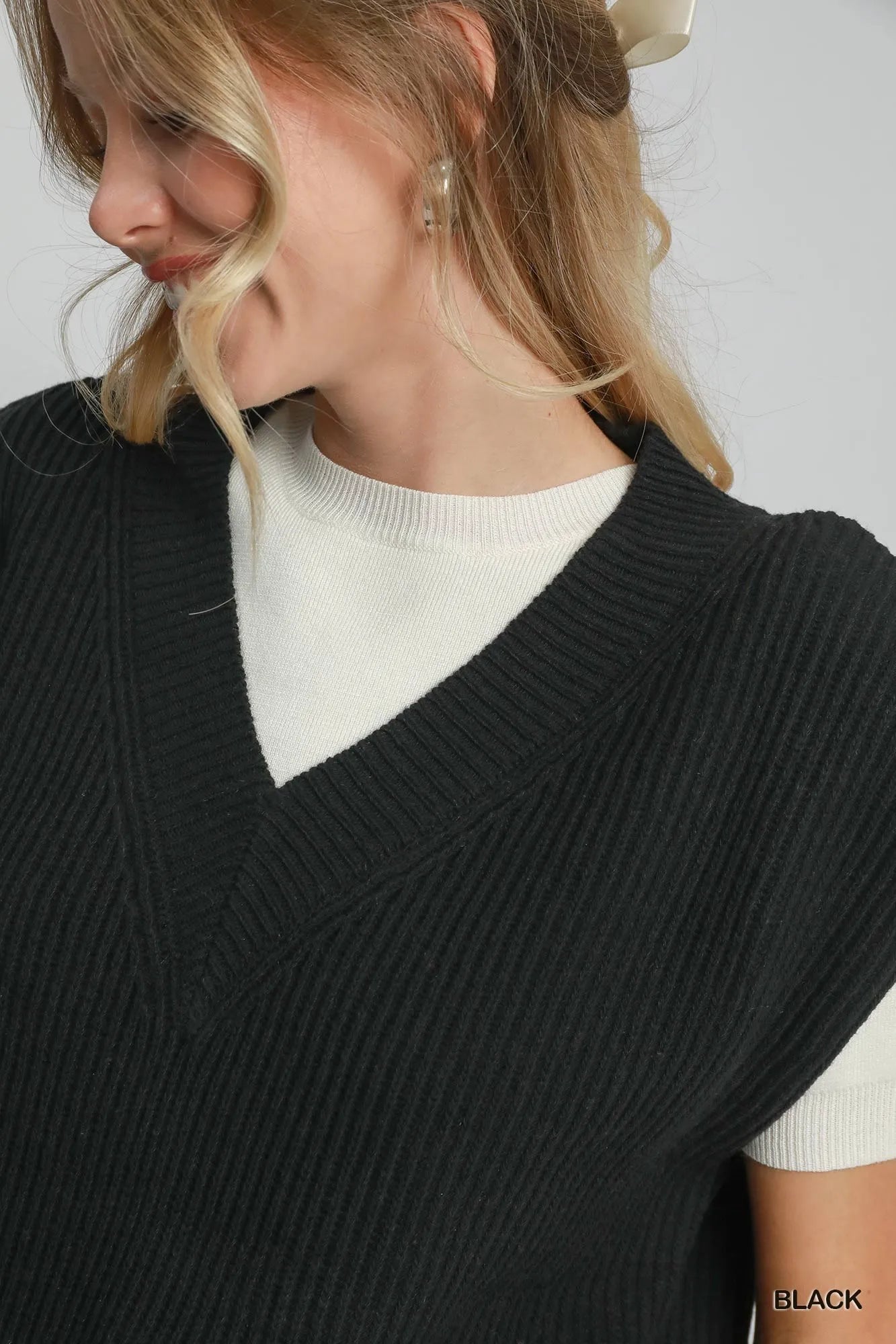 Image of Umgee Oversized V Neck Vest | Queeble.shop