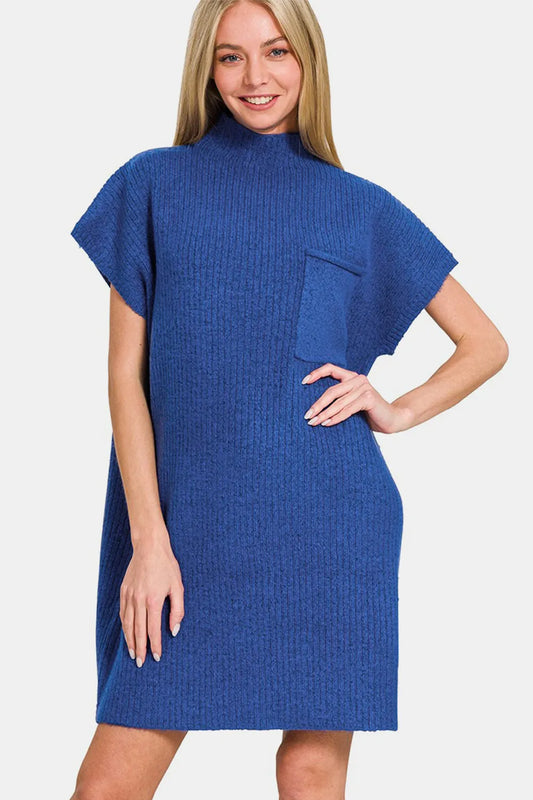 Image of Zenana Short Sleeve Sweater Mini Dress | Queeble.shop