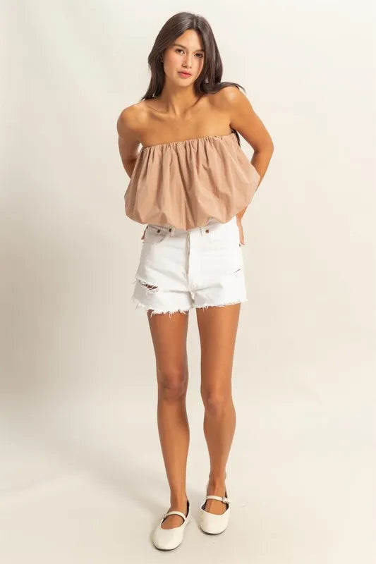 Image of HYFVE Trendy Strapless Bubble Top | Queeble.shop