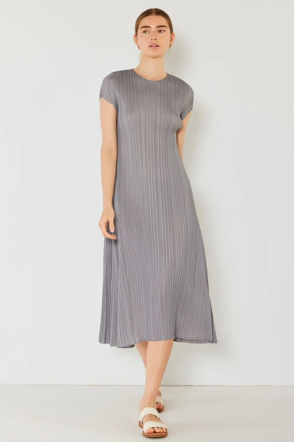 Image of Marina West Swim Pleated Cap Sleeve A-Line Dress | Queeble.shop