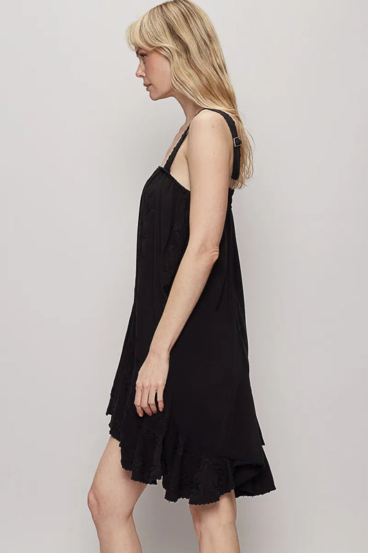 Image of POL Ruffle Hem Sleeveless Mini Dress | Queeble.shop
