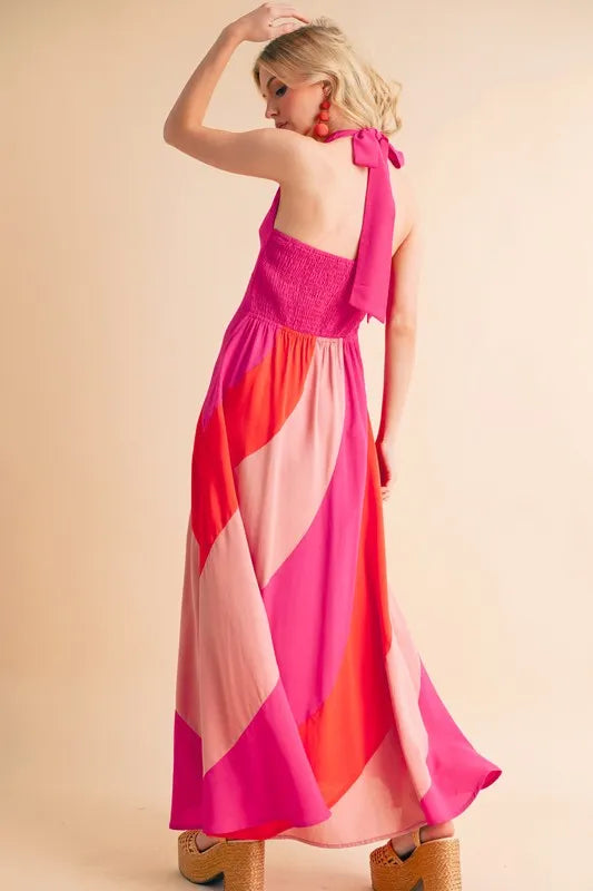 Image of Aemi+Co Color Block Sleeveless Maxi Dress | Queeble.shop
