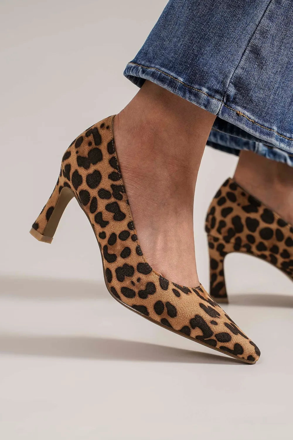 Image of Beast Fashion Faux Suede Leopard Point Toe Pumps | Queeble.shop