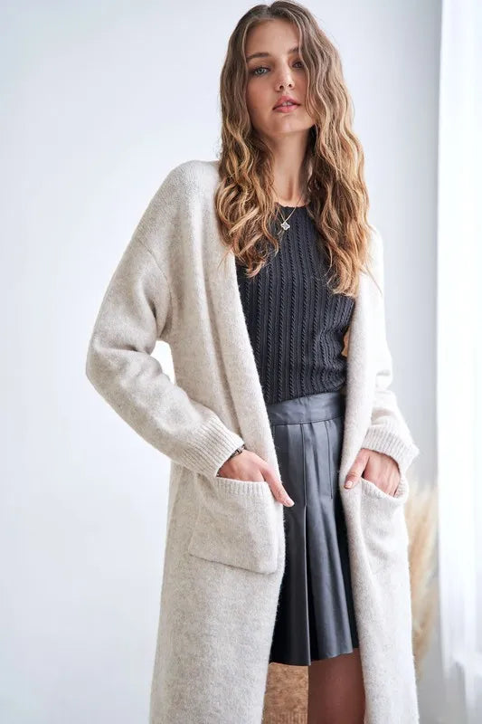 Image of ADORA 2tone Sweater Open Cardigan | Queeble.shop