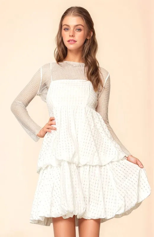 Image of Davi & Dani Checker Print Side Pockets Textured Mini Dress | Queeble.shop
