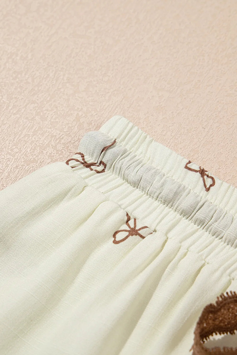 Image of Bow Print Lace Drawstring Casual Shorts | Queeble.shop