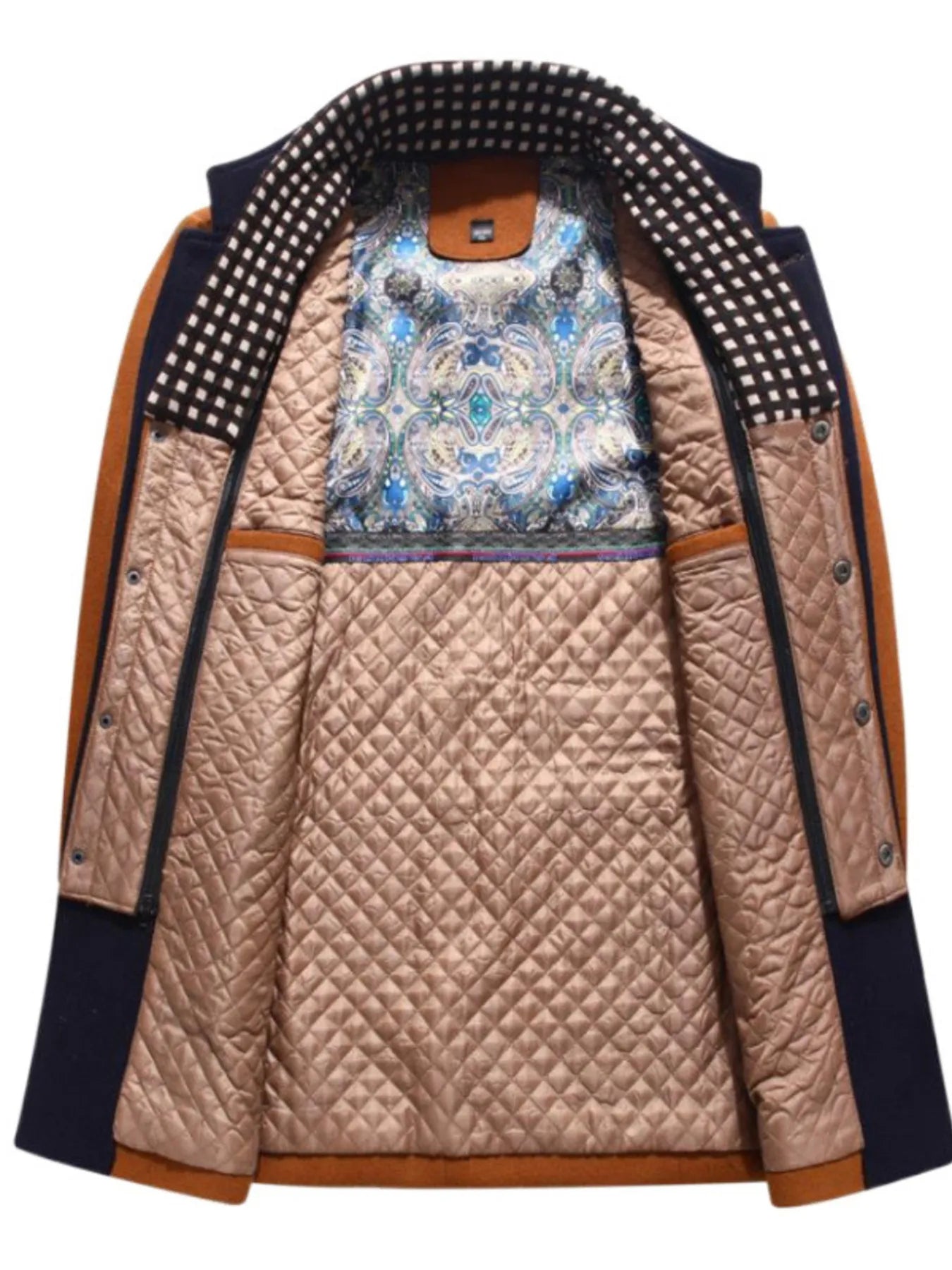 Image of Men's Plus Size Quilted Inner Long Sleeve Coat | Queeble.shop