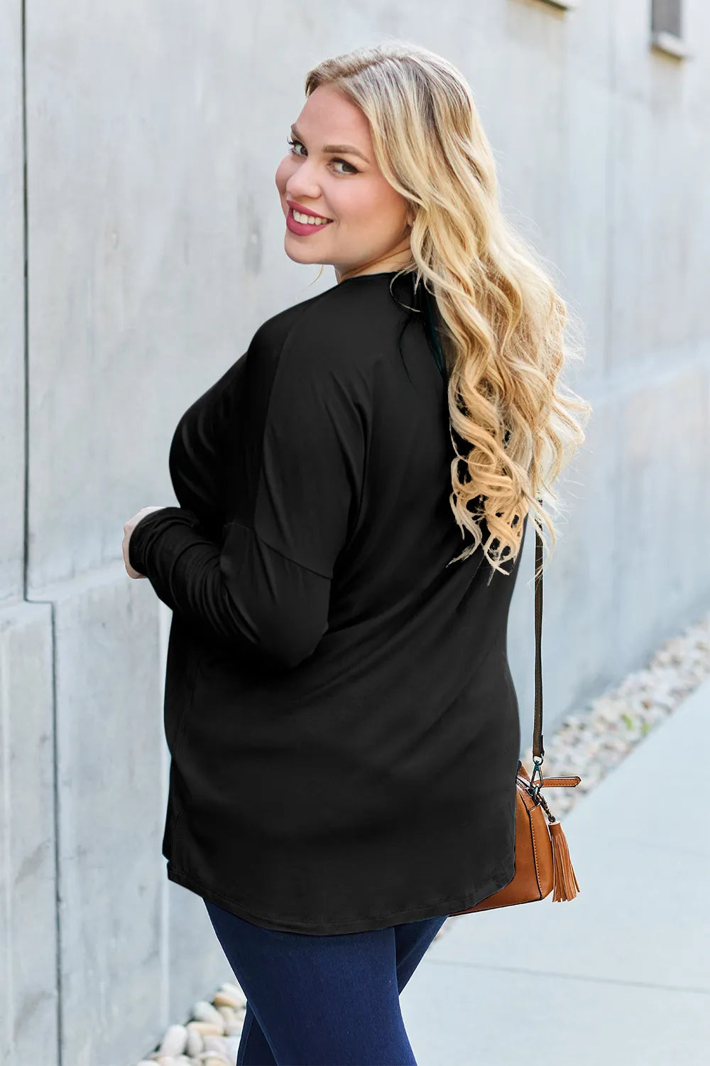 Image of Basic Bae Full Size Round Neck Dropped Shoulder T-Shirt | Queeble.shop