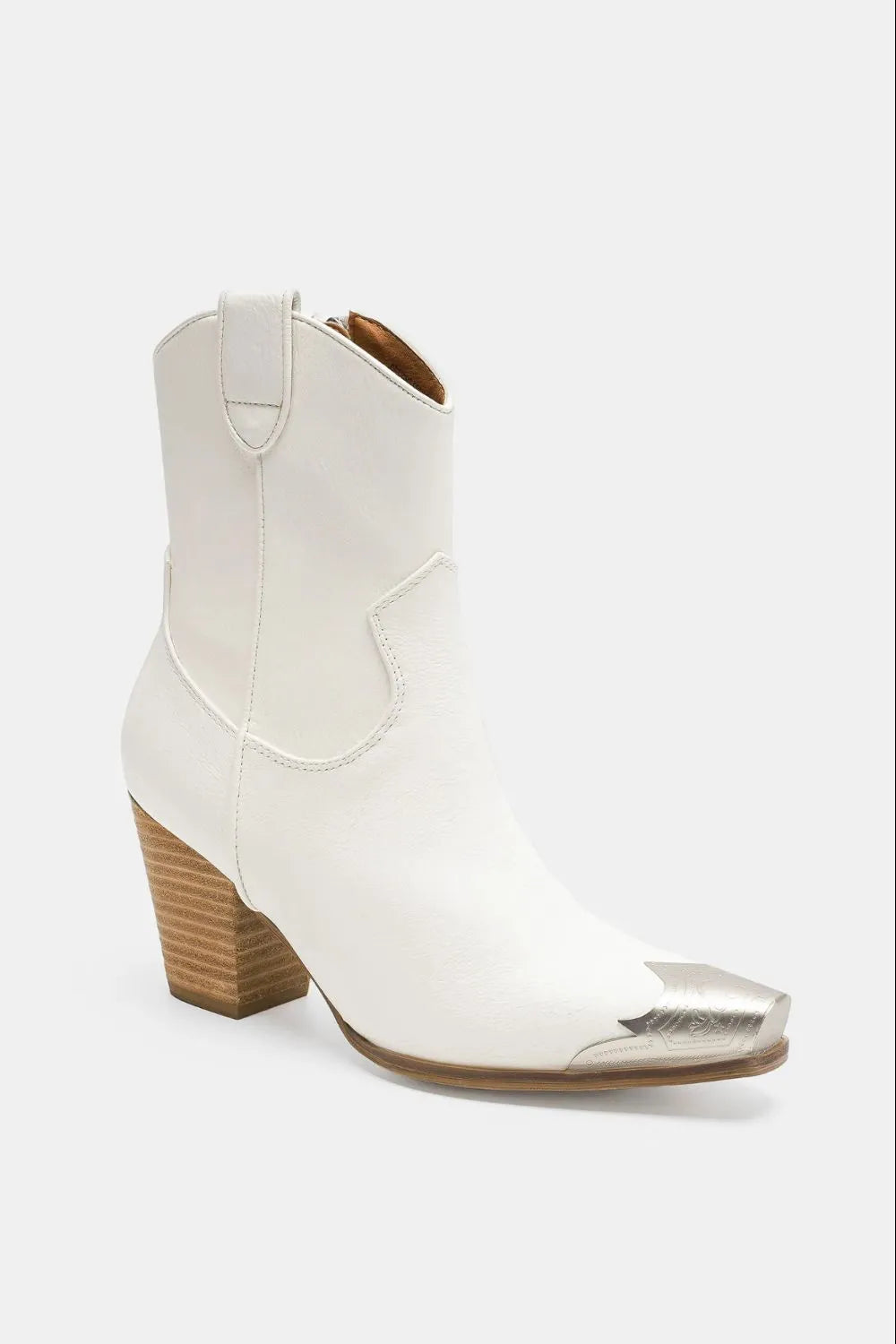 Image of Beast Fashion Faux Leather Block Heel Boots with Side Zippers | Queeble.shop