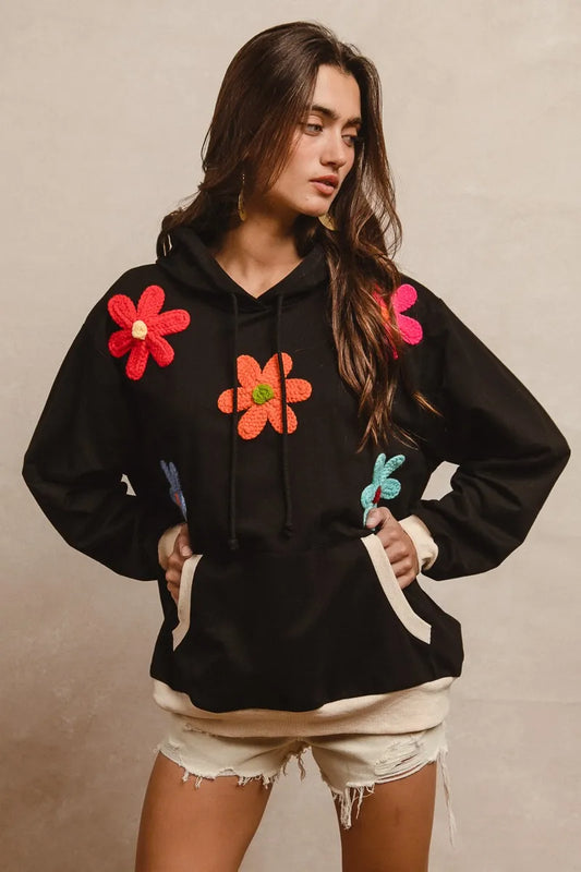 Image of BiBi Patched Hoodie Top | Queeble.shop