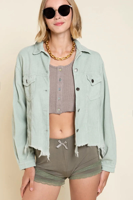Image of POL Button Down Corduroy Trucker Jacket | Queeble.shop