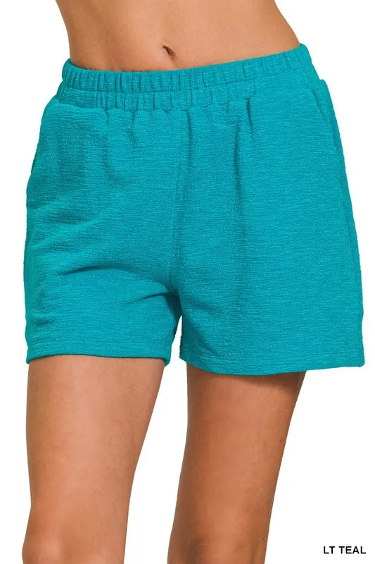 Image of Zenana Cotton Slub Shorts | Queeble.shop