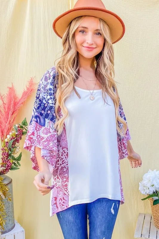 Image of And The WhyFloral Print Bell Sleeve Top | Queeble.shop