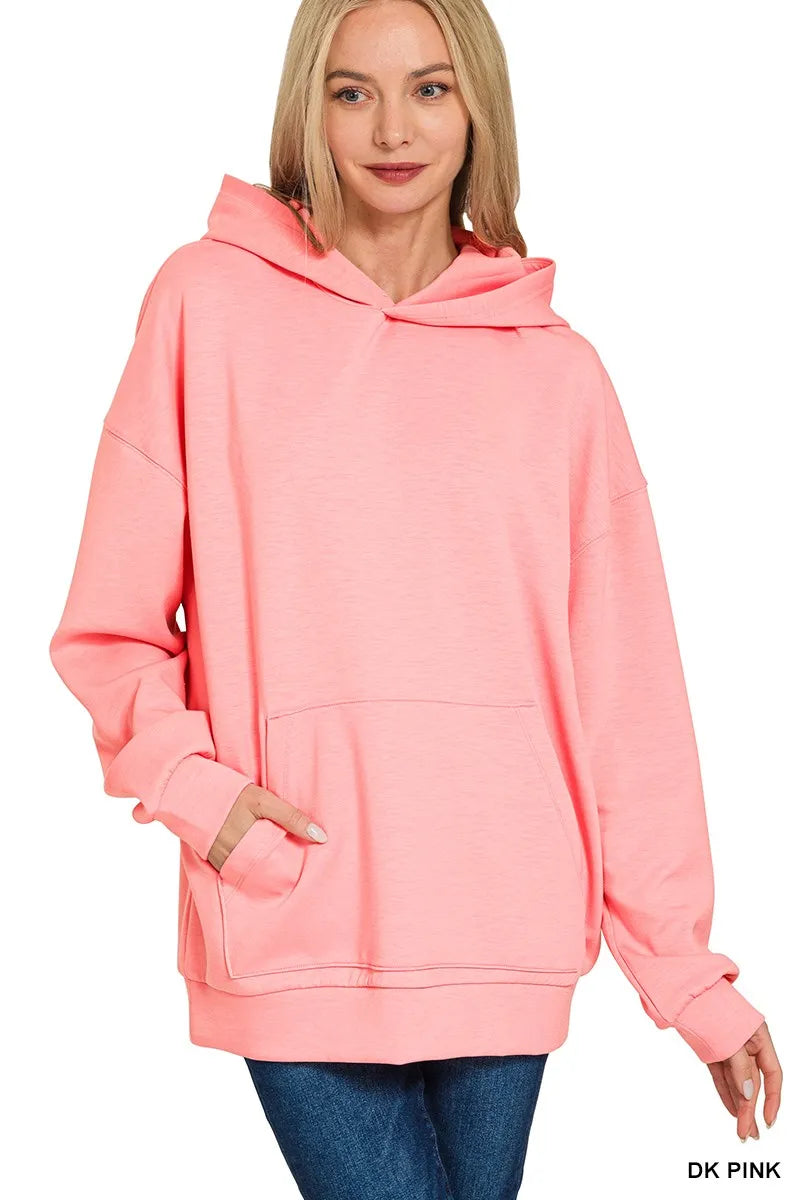 Image of Zenana Oversized Scuba Hoodie with Kangaroo Pocket | Queeble.shop